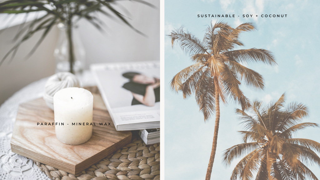 paraffin mineral wax candle vs sustainable soy and coconut wax